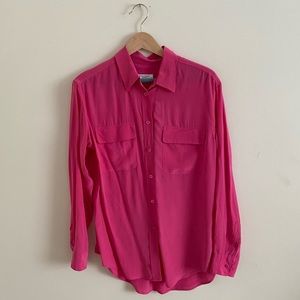 Pink equipment silk shirt